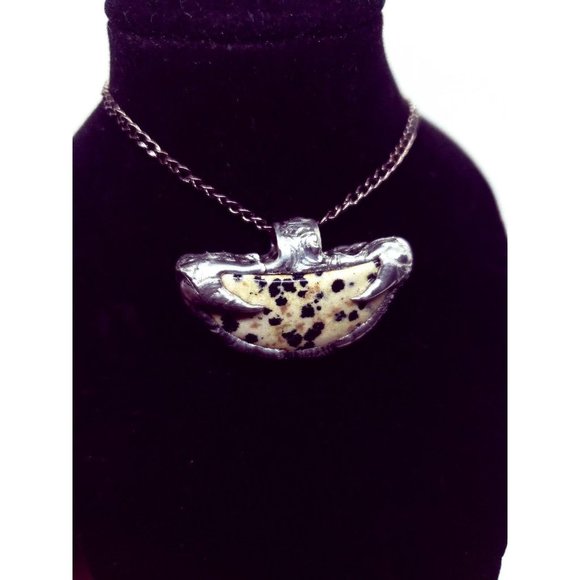 Gothic Dalmatian Jasper Crystal Necklace - Picture 10 of 12